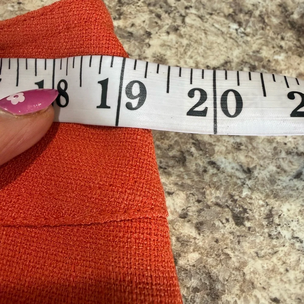 Anne Klein Orange Flared Midi Skirt
